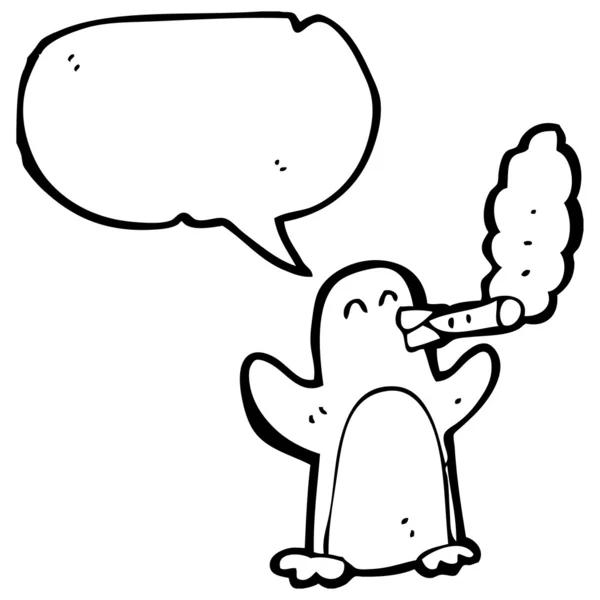 吸烟企鹅 — 图库矢量图片
