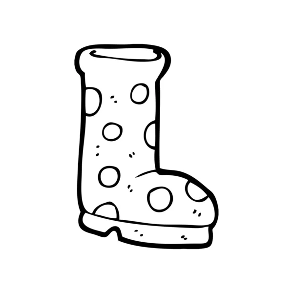 Polka dot wellington boot — Stockvector