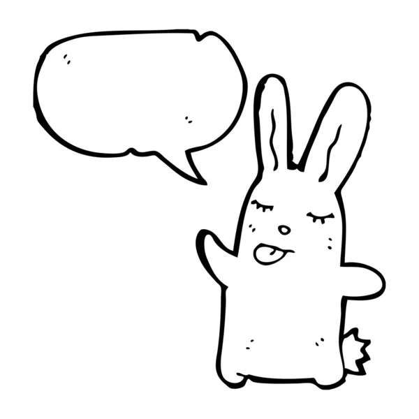 舌を突き出て面白いウサギ — ストックベクタ