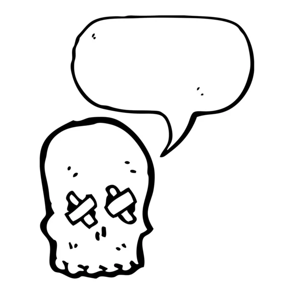 Calavera espeluznante con ojos pegados — Vector de stock