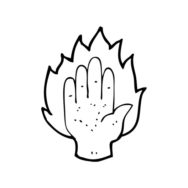 Flaming hand — Stockvector