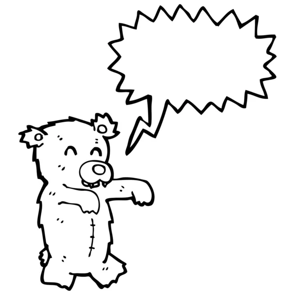 Urso de pelúcia zumbi — Vetor de Stock