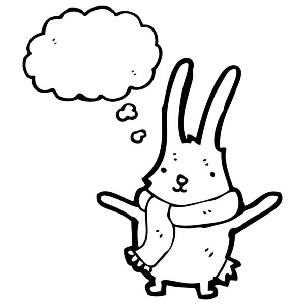 Conejo en bufanda — Vector de stock