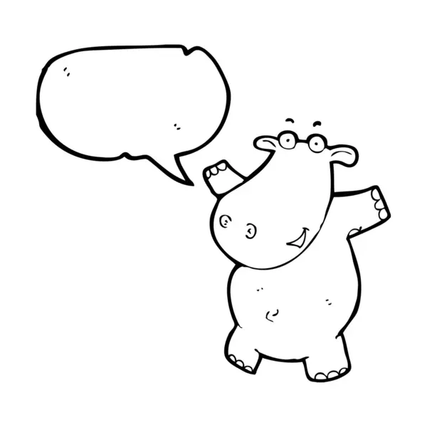 Hippo with thought bubble — Stock Vector