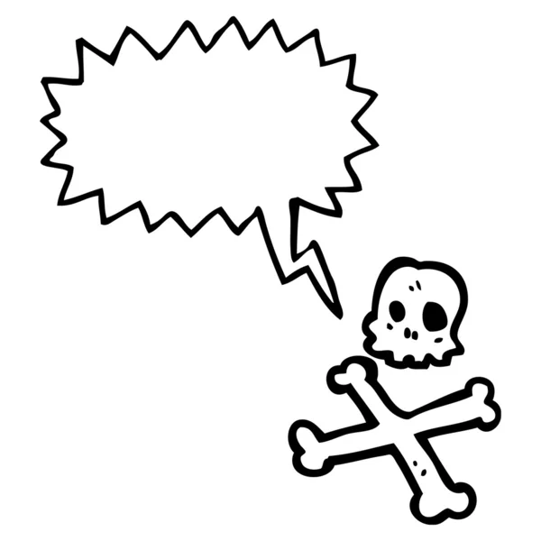 Crâne et os croisés d'Halloween — Image vectorielle