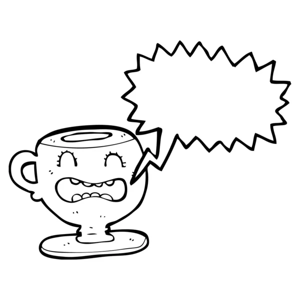 Unhappy teacup — Stock Vector