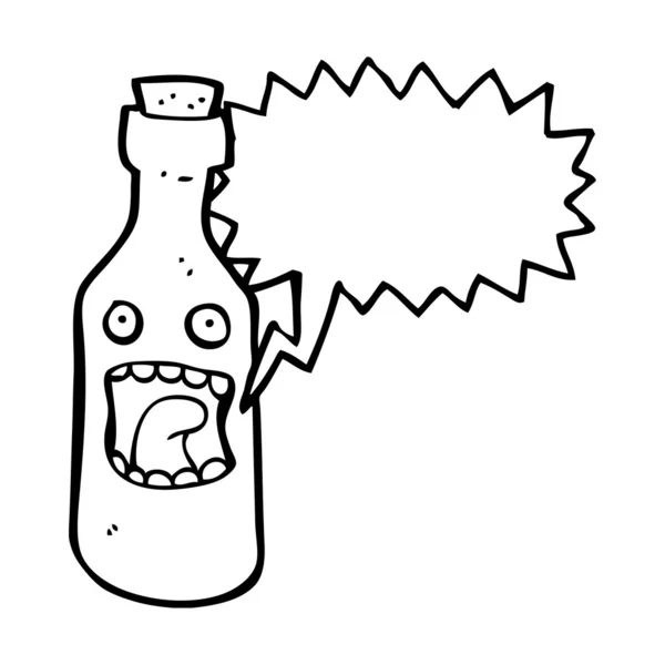 Botella de vino gritando — Vector de stock