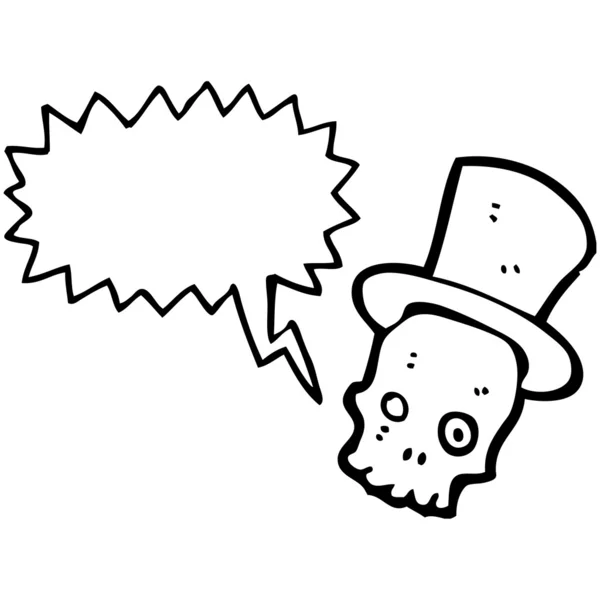 Spooky skallen i hatt — Stock vektor