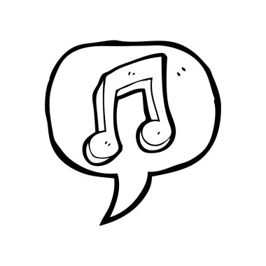 konuşma balonu içinde nota