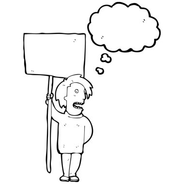 adam holding yön tabelası