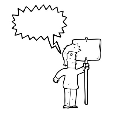 adam holding yön tabelası