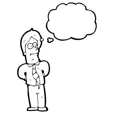 Düşünce kabarcığı olan adam