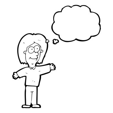 düşünce balonu ile dostça adam