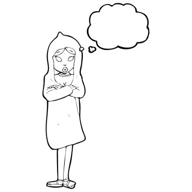 kadın kırmızı başlıklı ceket