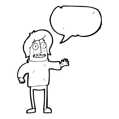 Konuşma balonu olan adam