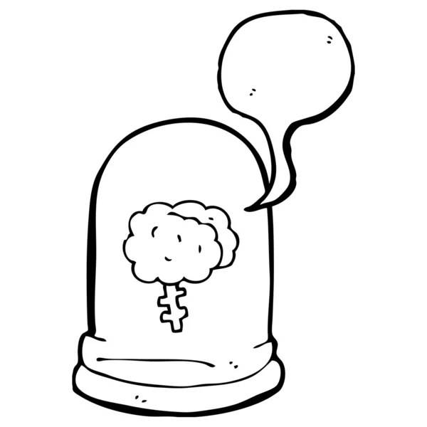 Brain floating in jar — Stock Vector
