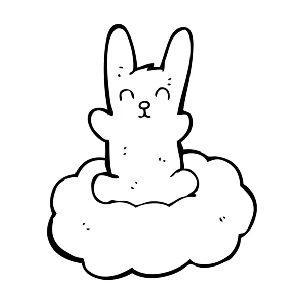 Coniglietto sulla nuvola — Vettoriale Stock