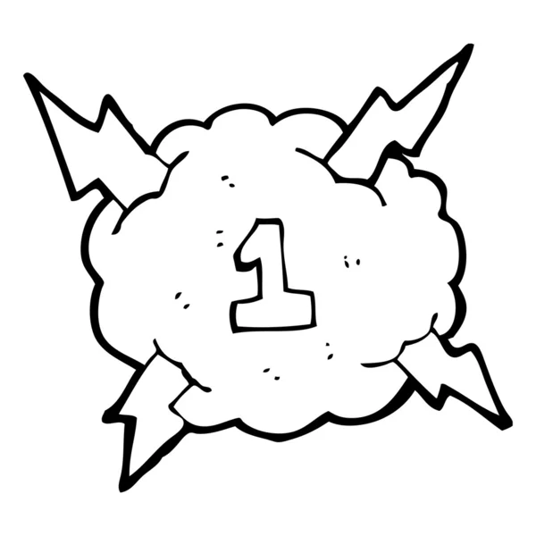 Number 1 cloud — Stock Vector