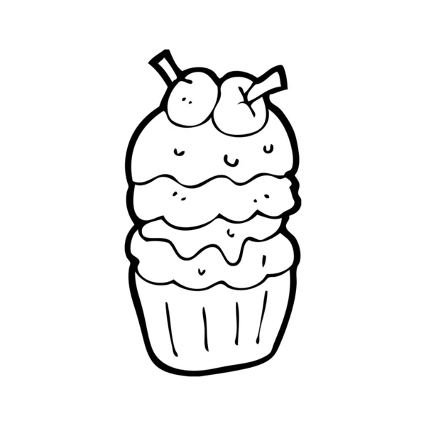 Enorme cup-cake — Stockvector