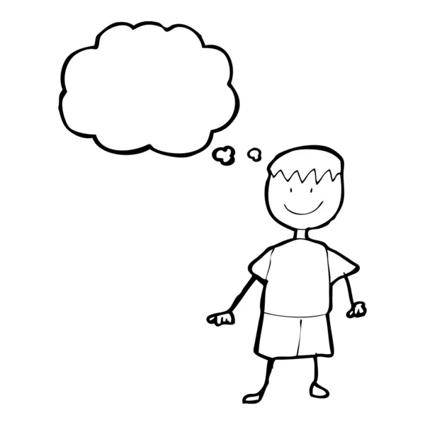 Doodle αγόρι με σκέψη φούσκα — Διανυσματικό Αρχείο