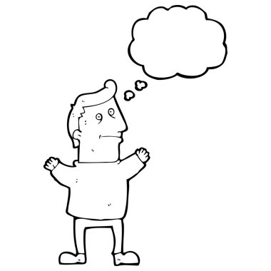 Düşünce kabarcığı olan adam