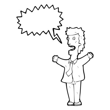 Düşünce kabarcığı olan adam