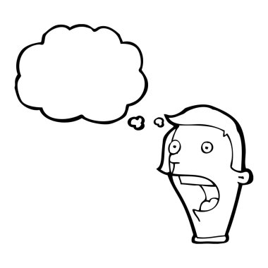 adam düşünce balonu ile nefes nefese