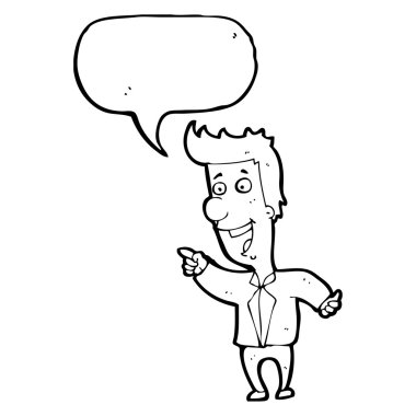 işaret ve gülen adam