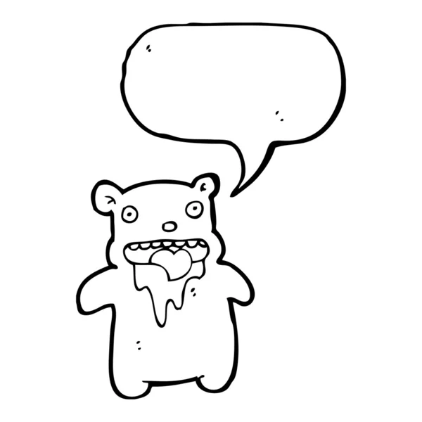 毛流口水的玩具熊 — 图库矢量图片
