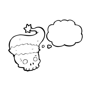 Noel Baba şapkalı kafatası.