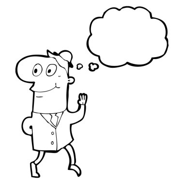 çalışmak için yürüyen adam