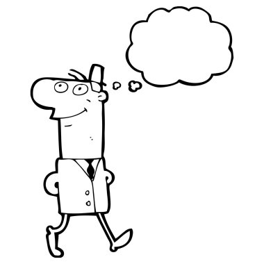 çalışmak için yürüyen adam