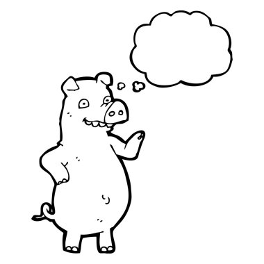 konuşma balonu ile domuz