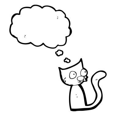 kedi ile düşünce balonu