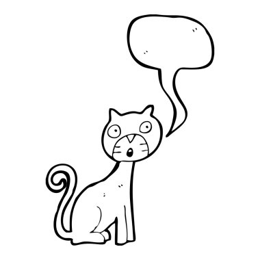 kedi ile düşünce balonu