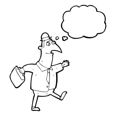 çalışmak için yürüyen adam