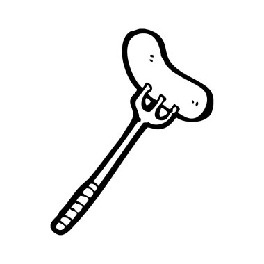 sosis çatal üzerinde