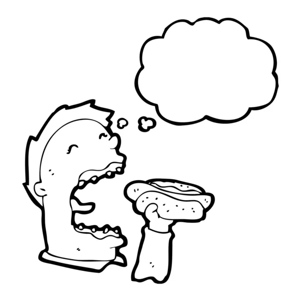 Uomo mangiare hotdog — Vettoriale Stock