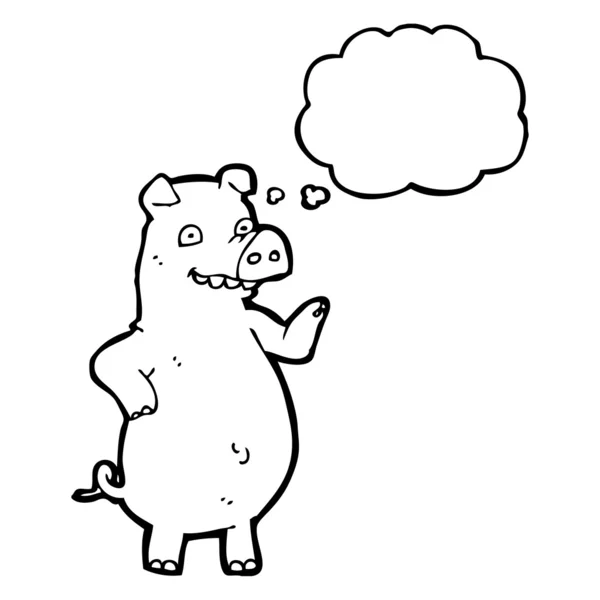 Schwein mit Sprechblase — Stockvektor