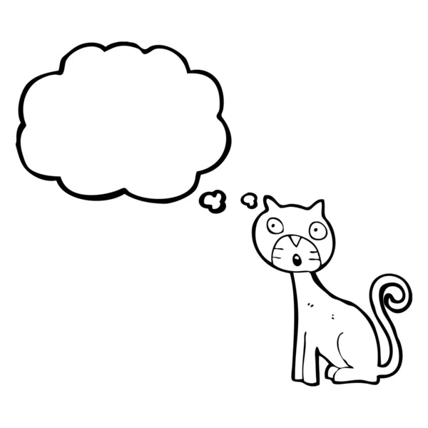 Kedi ile düşünce balonu — Stok Vektör