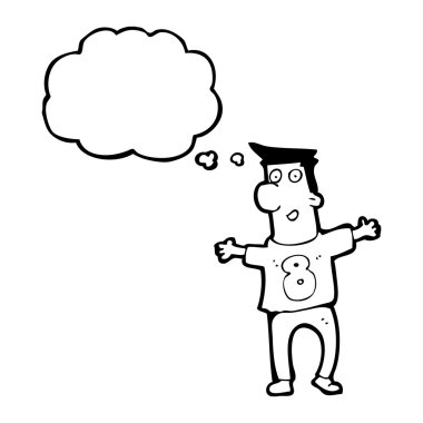 sekiz numara ile gömlek giymiş adam