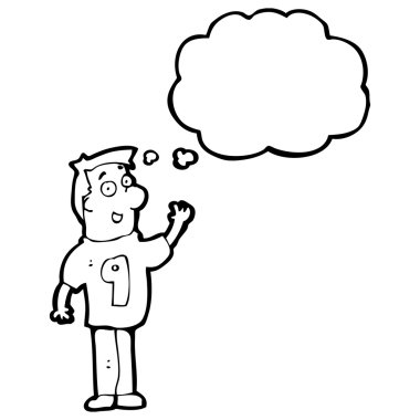 9 numara ile gömlek giymiş adam