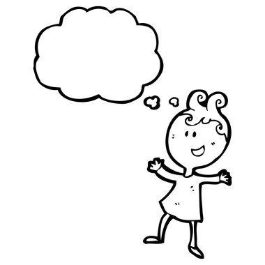 mutlu kız ile konuşma balonu