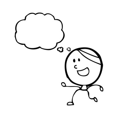 Konuşma balonu olan adam