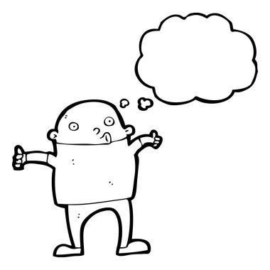 yukarı işareti veren çocuk