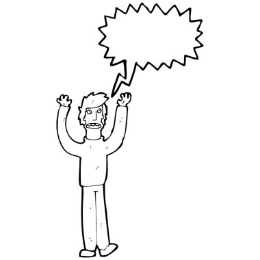 dehşete adam çığlık