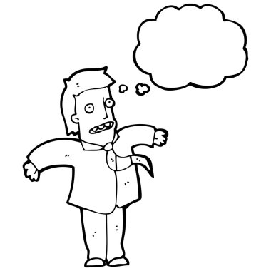 omuzlarında shrugging iş adamı