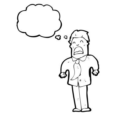 düşünce balonu ile shrugging adam