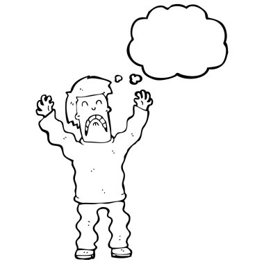 dehşete adam ile konuşma balonu