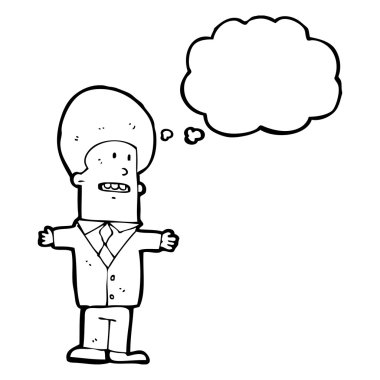 kabarık saçlı adamla iş adamı